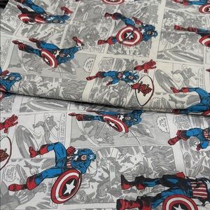 Marvel Captain America Blue and Red Comic Fabric